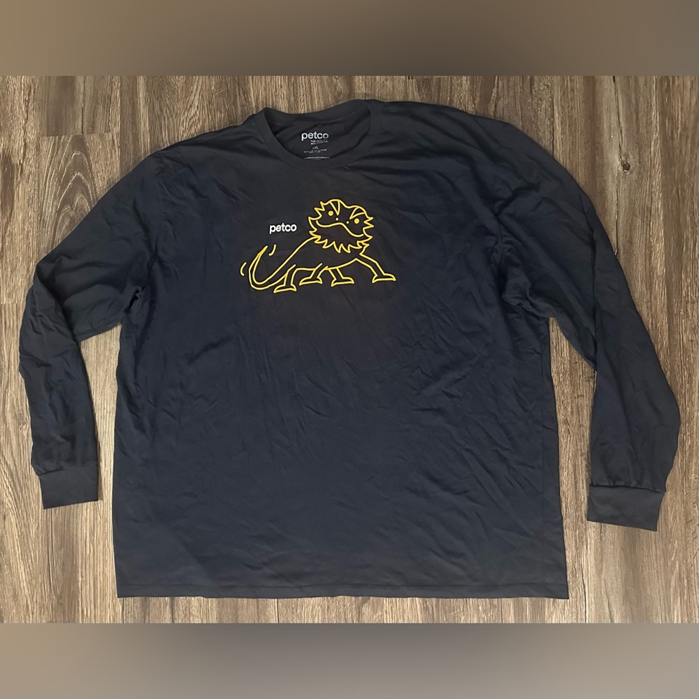 Men’s Petco Bearded Dragon Logo Blue Employee Stretch Long Sleeve Shirt- 4XL
